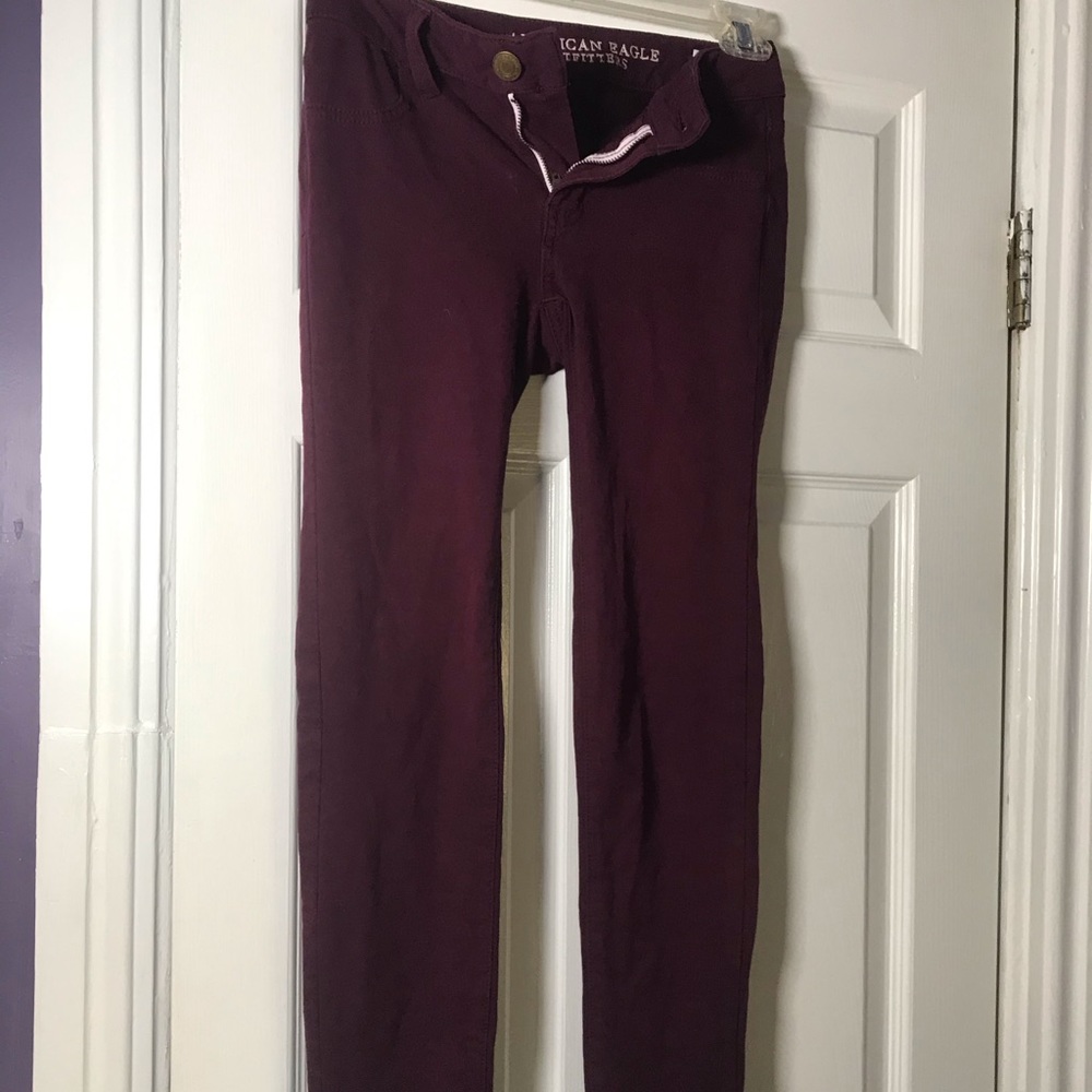 Burgundy American Eagle Jegging Super Stretch
